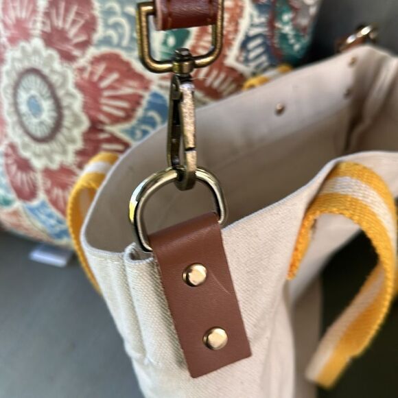 Tag & Crew Dipped Tote with Yellow Strap-Olive - Picture 7 of 12